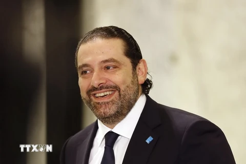 Thủ tướng Liban Saad Hariri phát biểu trong cuộc họp báo tại Baabda, Liban ngày 3/11/2016. (Nguồn: AFP/TTXVN)