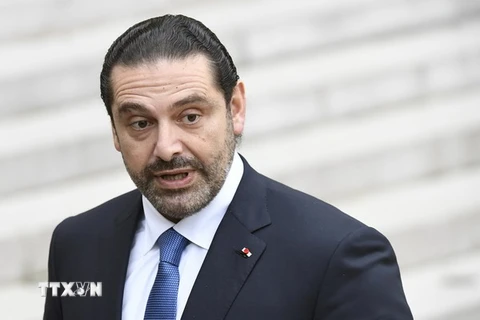 Thủ tướng tuyên bố từ chức của Liban Saad Hariri tại Paris trong chuyến thăm Pháp ngày 18/11. (Nguồn: AFP/TTXVN)