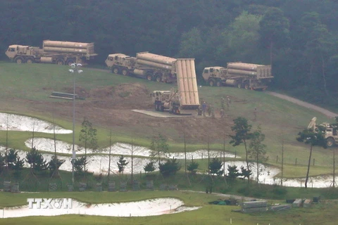 Các trang thiết bị THAAD được chuyển tới Seongju, Hàn Quốc ngày 7/9. (Nguồn: AFP/TTXVN)