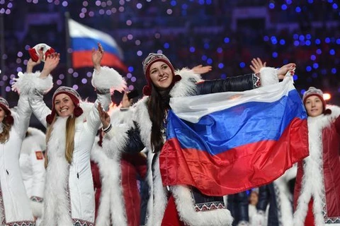 Vận động viên Nga tham gia Lễ khai mạc ​Thế vận hội Mùa đông Sochi 2014. (Nguồn: usatoday.com)