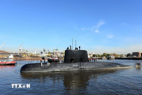 Tàu ngầm ARA San Juan của Argentina ngày 2/6/2014. (Nguồn: HX/TTXVN)