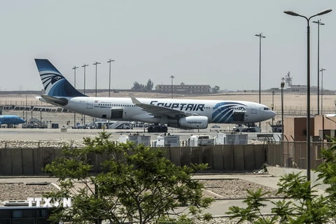 Máy bay của Hãng hàng không Ai Cập EgyptAir tại sân bay quốc tế Cairo. (Nguồn: AFP/TTXVN