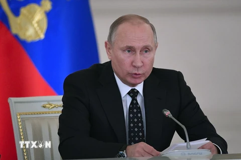 Tổng thống Nga Vladimir Putin trong cuộc họp Hội đồng quốc gia ở Moskva ngày 27/12. (Nguồn: AFP/TTXVN)