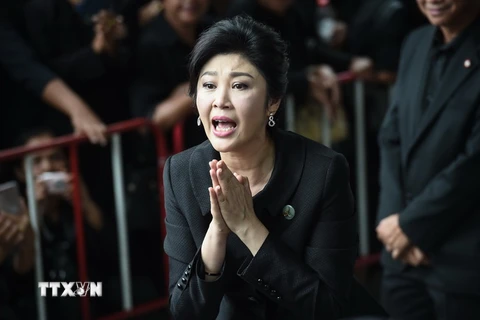 Thủ tướng Thái Lan Yingluck Shinawatra tại Tòa án tối cao ở Bangkok ngày 21/7/2017. (Nguồn: AFP/TTXVN) 