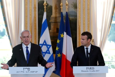 Thủ tướng Israel Benjamin Netanyahu và Tổng thống Pháp Emmanuel Macron. (Nguồn: Reuters)