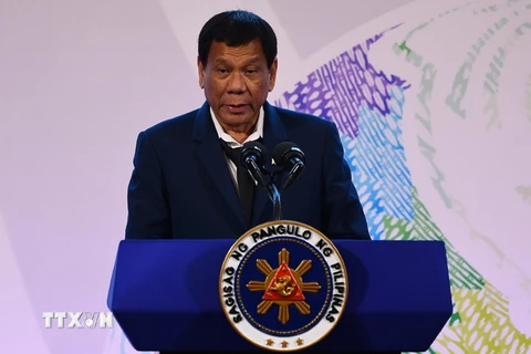 Tổng thống Philippine Rodrigo Duterte. (Nguồn: AFP/TTXVN)