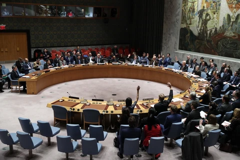Toàn cảnh một phiên họp của Hội đồng Bảo an Liên hợp quốc. (Nguồn: THX/TTXVN)