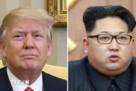 Tổng thống Mỹ Donald Trump (trái) và Nhà lãnh đạo Triều Tiên Kim Jong Un (phải). (Nguồn: Kyodo/TTXVN)