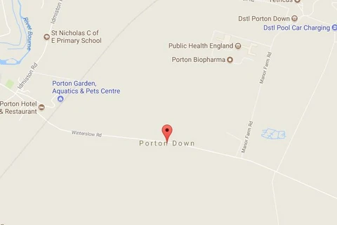 Trung tâm sẽ được đặt tại Cơ sở thí nghiệm Khoa học và Công nghệ Quốc phòng Porton Down gần thành phố Salisbury. (Nguồn: Google Maps)
