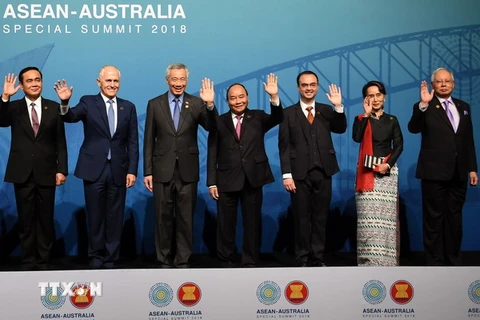 Các nhà lãnh đạo ASEAN và Australia chụp ảnh chung tại hội nghị cao cấp đặc biệt ASEAN-Australia diễn ra tại Sydney. (Nguồn: AFP/TTXVN)