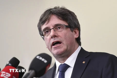 Cựu Thủ hiến vùng Catalonia Puigdemont. (Nguồn: AFP/TTXVN)