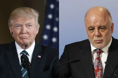 Tổng thống Mỹ Donald Trump (trái) và Tổng thống Iraq Haider al-Abadi. (Nguồn: AP)