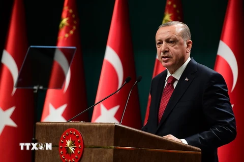 Tổng thống Thổ Nhĩ Kỳ Tayyip Erdogan. (Nguồn: THX/TTXVN)