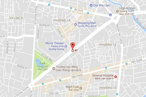 Vị trí khu đất tại 97/2/19 Kinh Dương Vương quận 6 do Tổng Công ty Máy động lực và Máy nông nghiệp Việt Nam quản lý hơn 1.000m2 nhưng lại để 15 hộ gia đình lấn chiếm làm nhà ở. (Nguồn: Google Maps)