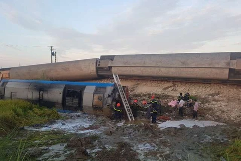 [Video] Lật 6 toa tàu hỏa ở Thanh Hóa, 8 người thương vong