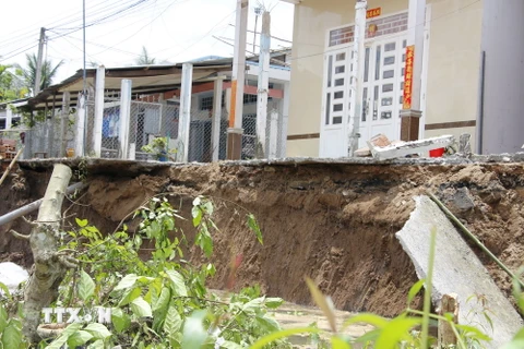[Photo] Sạt lở nghiêm trọng nhấn chìm nhiều ngôi nhà ở ĐBSCL