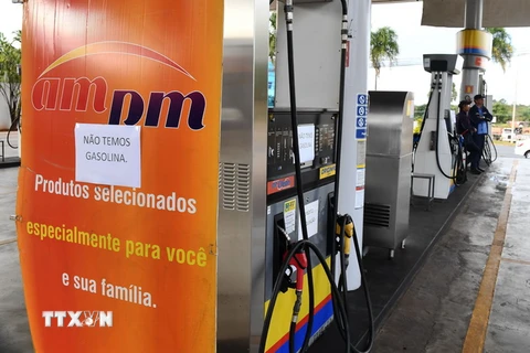 Một trạm xăng ở Brasilia phải đóng cửa do đình công ngày 28/5. (Nguồn: AFP/TTXVN)