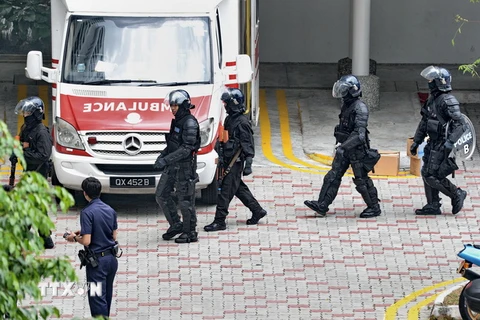 Cảnh sát tuần tra tại Singapore. (Nguồn: AFP/TTXVN)