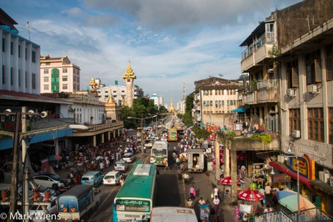 Đường phố ở Yangon, Myanmar. (Nguồn: migrationology.com)