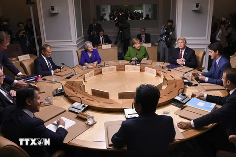 Toàn cảnh phiên họp của lãnh đạo các nước G7. (Nguồn: AFP/TTXVN)
