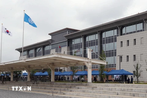 Trụ sở mới của Lực lượng Mỹ tại Hàn Quốc (USFK) ở Pyeongtaek ngày 29/6. (Nguồn: Yonhap/TTXVN) 