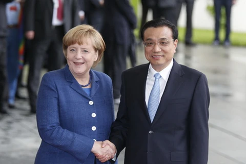 Thủ tướng Đức Angela Merkel và người đồng cấp Trung Quốc Lý Khắc Cường. (Nguồn: fmcoprc.gov.hk)