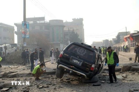 Hiện trường vụ nổ ở Kabul, Afghanistan ngày 22/7. (Nguồn: IRNA/TTXVN) 