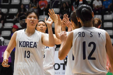 Các vận động viên trong đội bóng rổ liên Triều. (Nguồn: Getty Images)