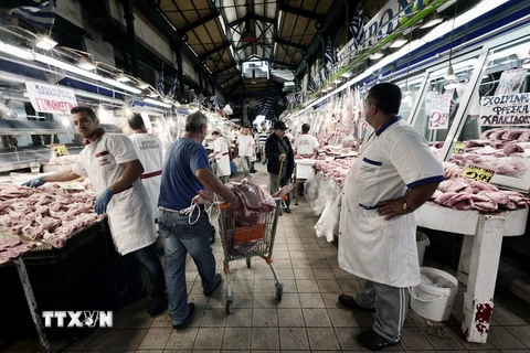 Một khu chợ ở Athens, Hy Lạp. (Nguồn: AFP/TTXVN)