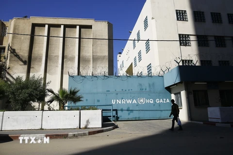Trụ sở UNRWA tại thành phố Gaza ngày 8/1. (Nguồn: AFP/TTXVN)