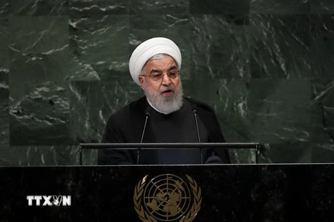 Tổng thống Iran Hassan Rouhani phát biểu trước Đại hội đồng Liên hợp quốc khóa 73 tại New York (Mỹ) ngày 25/9/2018. (Nguồn: THX/TTXVN)