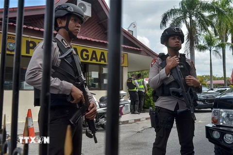 Cảnh sát Indonesia. (Nguồn: AFP/TTXVN) 
