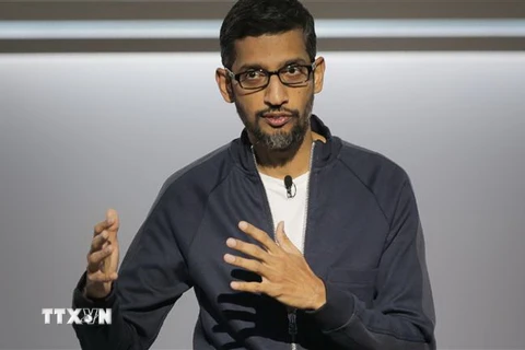 Giám đốc điều hành (CEO) Google Sundar Pichai phát biểu tại một sự kiện ở San Francisco, California, Mỹ . (Nguồn: AFP/TTXVN) 