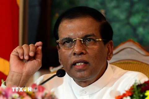 Tổng thống Sri Lanka Maithripala Sirisena tại văn phòng ở Colombo. (Nguồn: AFP/TTXVN) 