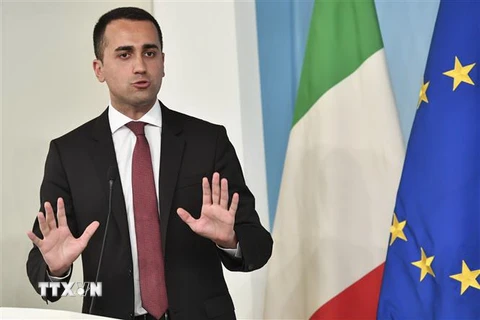 Phó Thủ tướng Italy Luigi Di Maio tại cuộc họp báo ở Rome. (Nguồn: AFP/TTXVN) 