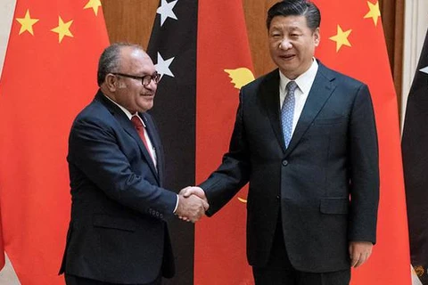 Thủ tướng Papua New Guinea Peter O'Neill (trái) và Chủ tịch Trung Quốc Tập Cận Bình. (Nguồn: Reuters) 
