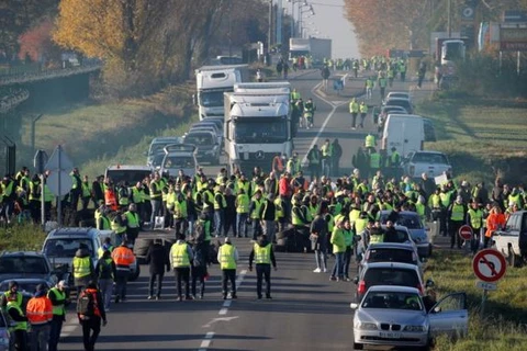 Người biểu tình ở Pháp. (Nguồn: Reuters)