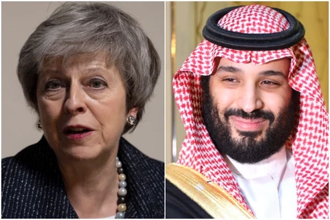 Thủ tướng Anh Theresa May và Thái tử Saudi Arabia Mohammed bin Salman. (Nguồn: EPA-EFE) 