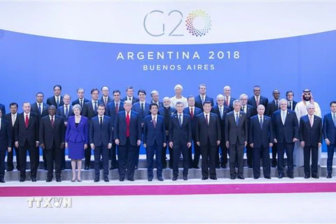 Các nhà lãnh đạo G20 chụp ảnh chung tại Hội nghị ở Buenos Aires, Argentina, ngày 30/11. (Nguồn: THX/TTXVN) 