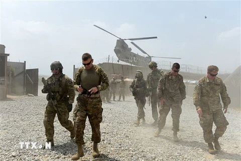 Binh sỹ Mỹ tại một căn cứ quân sự ở tỉnh Nangarhar, Afghanistan. (Nguồn: AFP/TTXVN) 
