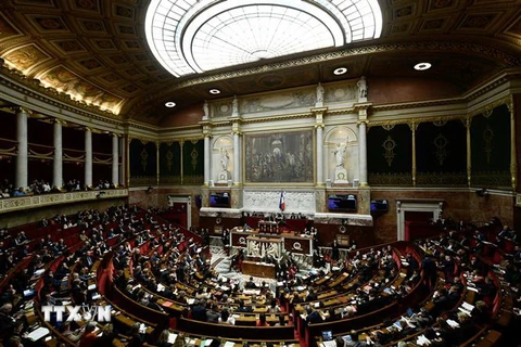 Toàn cảnh một phiên họp Quốc hội Pháp ở thủ đô Paris1. (Nguồn: AFP/TTXVN) 