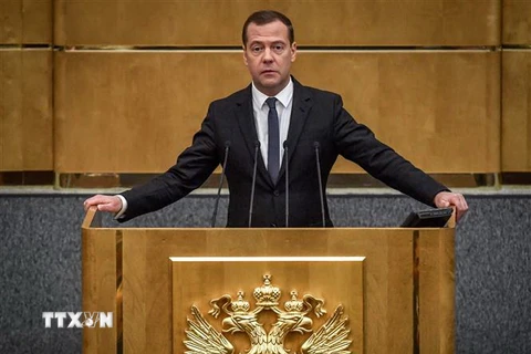 Thủ tướng Nga Dmitry Medvedev. (Nguồn: AFP/TTXVN) 