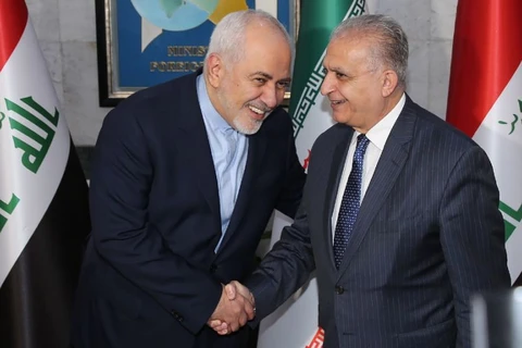 Ngoại trưởng Iran Mohammad Javad Zarif (trái) đã có cuộc hội đàm với người đồng cấp Iraq Mohammed Ali al-Hakim. (Nguồn: AFP) 