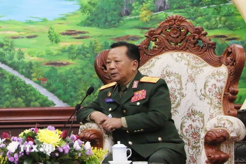 Đại tướng Chansamon Chanyalath, Ủy viên Bộ Chính trị, Bộ trưởng Bộ Quốc phòng Lào. (Ảnh: Xuân Tú/TTXVN)