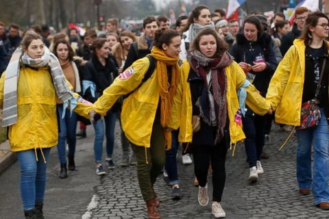 Những người biểu tình ở Paris. (Nguồn: AP) 