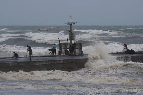 Người dân Philippines thu ngư cụ tránh bão. (Nguồn: NYT) 