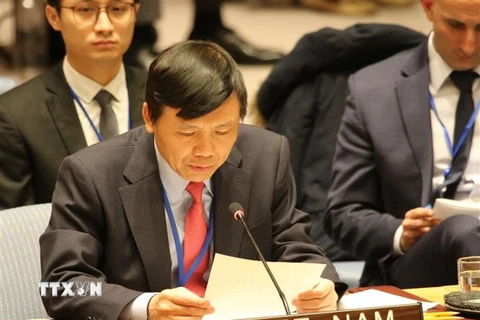 Đại sứ Đặng Đình Quý, Trưởng Phái đoàn Việt Nam tại Liên hợp quốc. (Ảnh: Hoài Thanh/TTXVN) 