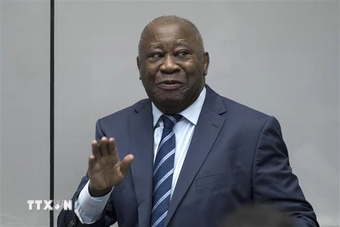 Cựu Tổng thống Cote Laurent Gbagbo tới phòng xét xử của Tòa án Hình sự quốc tế ở La Haye (Hà Lan) ngày 15/1/2019. (Nguồn: AFP/TTXVN) 