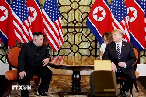 Tổng thống Mỹ Donald Trump và Chủ tịch Triều Tiên Kim Jong-un. (Nguồn: TTXVN) 