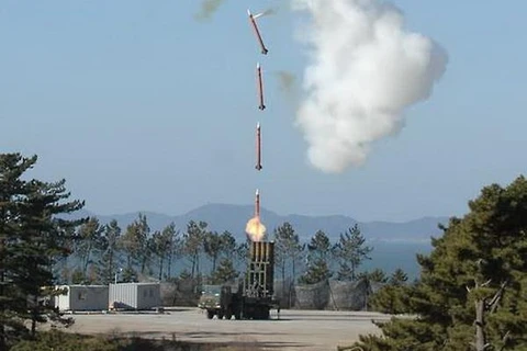 Tên lửa đất đối không tầm trung Cheongung. (Nguồn: Yonhap) 